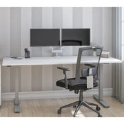 View Bestar Upstand 76.2 cm x 182.9 cm (30 in. x 72 in.) Height Adjustable Desk with Dual Monitor Arm image 1
