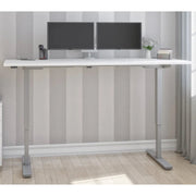 View Bestar Upstand 76.2 cm x 182.9 cm (30 in. x 72 in.) Height Adjustable Desk with Dual Monitor Arm image 2