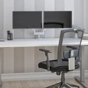 View Bestar Upstand 76.2 cm x 182.9 cm (30 in. x 72 in.) Height Adjustable Desk with Dual Monitor Arm image 3