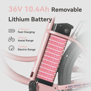 View 24 Inch Cruiser Electric Bike, E-Bike for Adults, Ebike with 36V 10.4AH Removable Battery, Step Through Ebike for Women Men,City Electric... image 6