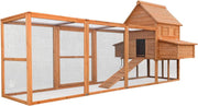 View Wiltec Hühnerstall 3100 x 1500 x 1500 mm braun mit Freilauf und Nistkästen aus Holz, Hühnerhaus mit Unterschlupf, Gitter und Kotwanne verzinkt image 2