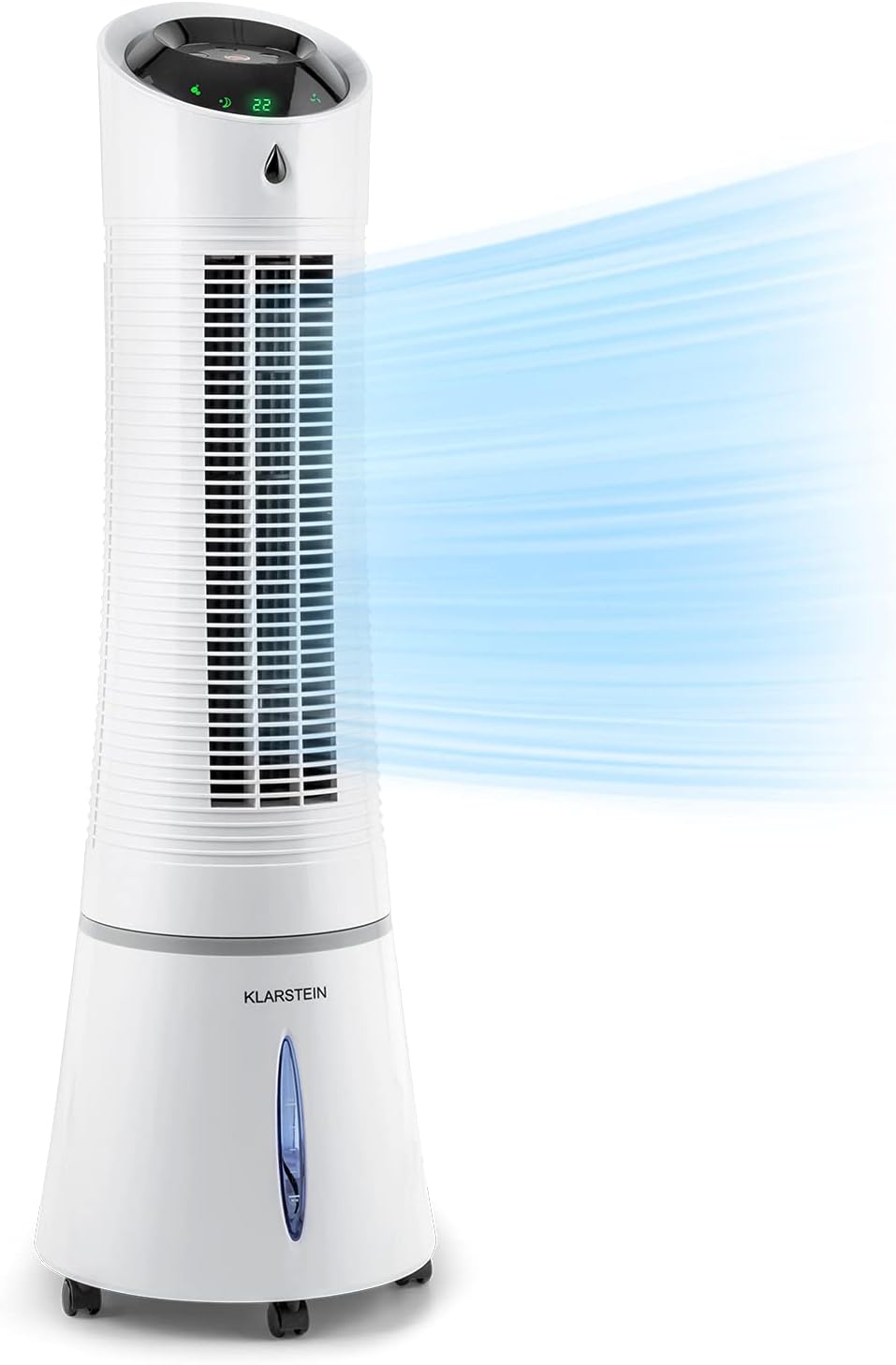 Klarstein 4-in-1: Smart Luftkühler, Ventilator, Luftbefeuchter & Ionisation I 6 L Wassertank, Oszillation, 30 W, 210 m³/h, Timer I Klimagerät ohne