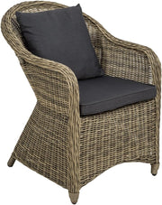View tectake Alu Polyrattan Gartenstuhl 2er Set, Gartenmöbel Set mit 2 Sessel, wetterfest, Rattan Gartensessel mit weichen Sitzpolster, abziehbarer und image 6