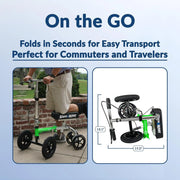 View Hybrid - Most Compact All Terrain Knee Scooter for Adults for Foot Surgery Heavy Duty Knee Walker for Broken Ankle Foot Injuries Recovery Leg Scooter Best Knee Crutch Alternative (Green) image 3