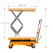 View Hydraulic Lift Table Cart – 770 lbs Capacity, 51" Max Height, Double Scissor Lift with Safety Guard & 4 Wheels image 3