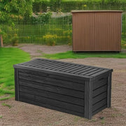 View 150 Gallon Resin Outdoor Storage Box, Large Deck Container for Patio, Garden and Yard, Dark Gray image 5