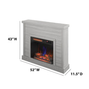 View 52" Shiplap Wall Fireplace Mantel, Modern Electric Fireplace with 3D Flame Effect Insert for Home Decor image 4
