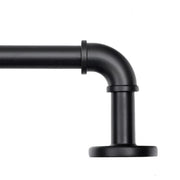View 1 Inch Industrial Curtain Rods for Windows, Blackout Wrap-Around Rods, Rustic Matte Black image 1