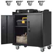 View Garage Storage Cabinet with Wheels, 2 Door Tool Cabinet with Adjustable Shelves, Metal Lockable Tool Cabinet, Rolling Tool Chest for Home, 34 H x 30.3 L x 18 W, Assembly Required image 1