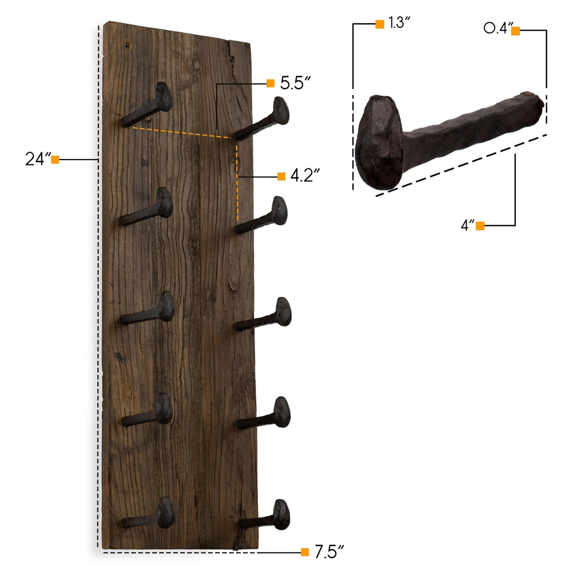 5 Bottle Wood Wall Mounted Wine Rack, Walnut Finish Bottle Holder for Kitchen, Dining Room and Home Bar