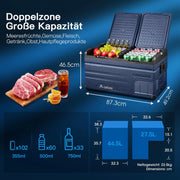 View AAOBOSI 72L Kompressor Kühlbox, Dual Zone, Camping Kühlschrank mit APP, -20°C bis 20°C, USB-Handy-Ladung, LED-Beleuchtung, 12/24V und 100-240V, image 2