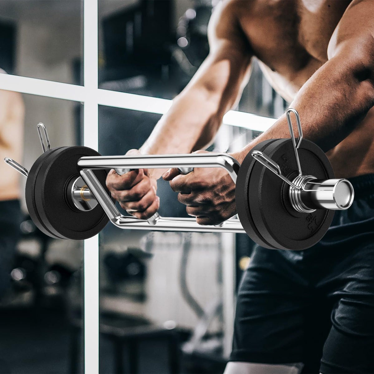 34" Olympic Triceps Bar – Tricep Curl Bar for Olympic Plates