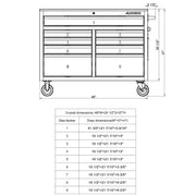 View 46-Inch W x 24-Inch D 9-Drawer Deep Tool Chest Mobile Workbench, Gloss Black image 5