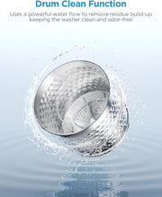 View Portable Washer with 6 Cycles, Drum Clean, Quick, Stainless Steel Tub, Transparent Lid, LED Display Washing Machine, White image 2