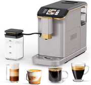 View Full Automatic Espresso Machine with Built-In Grinder Milk Frother - FTF Touchscreen Coffee Maker for Latte/Cappuccino, 20 Bar Pressur 1.5L Water... image 3