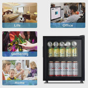 View 62-Can Beverage Cooler and Refrigerator, Small Mini Fridge for Home, Office or Bar with Glass Door and Adjustable Removable Shelves Perfect for... image 6