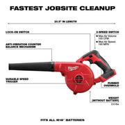 View 18V Lithium-Ion Cordless Compact Blower with 5.0Ah Battery and Charger image 2