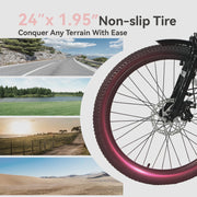 View 24 Inch Cruiser Electric Bike, E-Bike for Adults, Ebike with 36V 10.4AH Removable Battery, Step Through Ebike for Women Men,City Electric... image 2