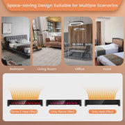 View Costway 1400W Electric Baseboard Heater Convection Space Heater with Realistic 3D Flame image 6