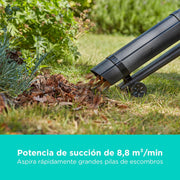 View BLACK+DECKER Sopladora, aspiradora y trituradora de Hojas sin Cable de 36v, con Bolsa de recolección de 45L y batería de Litio de 2.5Ah, BCBLV3625L1- image 3