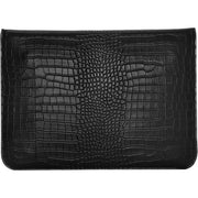 View Black Faux Crocodile Laptop Sleeve Case image 3
