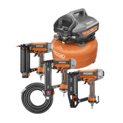 View 6-Gallon Portable Electric Pancake Air Compressor with 18GA Brad Nailer, 16GA Finish Nailer and 18GA Finish Stapler image 1