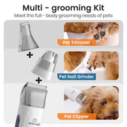 View 3-in-1 Dog Grooming Vacuum Kit with Clipper and Nail Grinder, Pet Hair Trimmer and Grooming Tool Set image 5