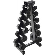 View Inspire Fitness 210 lb. (5-30 lb.) Rubber Dumbbell Set with 6 pair Vertical Rack image 1