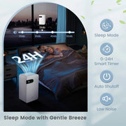 View 32 Pints Dehumidifier with Sleep Mode and 24H Timer for Home Basement-White image 2