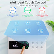 View 32 Pints Dehumidifier with Sleep Mode and 24H Timer for Home Basement-White image 3