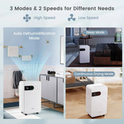 View 32 Pints Dehumidifier with Sleep Mode and 24H Timer for Home Basement-White image 5