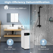 View 32 Pints Dehumidifier with Sleep Mode and 24H Timer for Home Basement-White image 6
