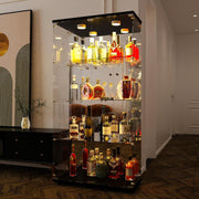 View Vitrina Cristal Expositora con Luz, Puerta Cerradura, 4 estantes - Grande Vitrina de Colecciones,Vitrina de pie para Sala Oficina(Espalda Espejo) image 3