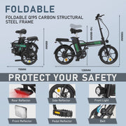 View COLORWAY Electric Bike,500W/10.4Ah/36V Removable Battery E Bike, Electric Foldable Pedal Assist E-Bicycle,19.9MPH Bicycle for Teenager and Adults... image 3