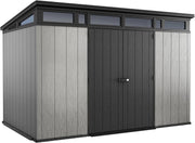 View 11 x 7-Ft. Resin Outdoor Storage Shed for Patio Furniture, Garden Tools, Bikes and Lawn Mowers image 1