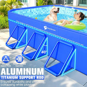 View Foldable Pool, Large Non-Inflatable Swimming Pool For Kids,Adult Collapsible Pools Hard Plastic Shell, Oversized Thickened,Portable Folding Kids Pools for Backyard-Mosaic Design-115"x66"x20" image 4
