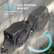 View 100 ft Wall Mounted Garden Hose Reel, 1/2 Inch Hose with 180° Swivel image 6