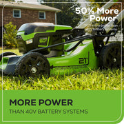 View 60V 21-inch self-propelled cordless lawn mower, brushless motor, LED lights, including 2 sets of 4.0 Ah batteries and a fast dual-port charger (compatible with 75 tools, running time 45 minutes) image 2