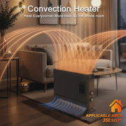 View BREEZEHEAT 1500W panel space heater for bedroom, living room, home, 55-96F,knob control, 600 sq,with fan for fast heating image 3