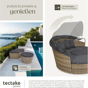 View tectake Lounge Muschel Sonneninsel Outdoor wetterfest, Gartenmuschel, Sonnenliege 2 Personen und mehr, multifunktionales Terrasse oder Balkon Möbel, image 4