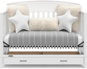 View 5-in-1 Convertible Baby Bed with Storage Drawers, White, Converts to Toddler Bed, Daybed and Full-Size Bed image 5
