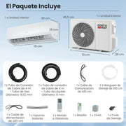 View COSTWAY Aire Acondicionado Split, 2,6 kW, Aire Acondicionado con Calefacción con Bomba de Calor,Refrigerante: R32, Calefactor y Refrigerador con Kit image 6