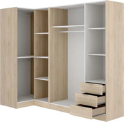 View DEKIT GRUPO RIMOBEL Essen Armario de rincón con cajones - Roble Natural - 184 cm (Alto) x 91 cm (Ancho) x 214 cm (Prof.) image 5