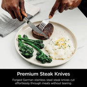 View 17-Piece Premium Knife Block Set with Built-In Sharpener, Stainless Steel/Black image 5