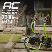 View Greenworks 2000 Max PSI, 1.1 GPM (13 Amp) Electric Pressure Washer GPW2000-1RG image 4