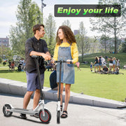View Electric Scooter - 8.5" Solid Tires, 350W Motor, Up to 19 MPH and 21-23 Miles Long-Range Portable Foldable Commuting Scooter for Adults with Double Braking System and App image 3