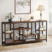 View 70.9 Inch Console Sofa Table with Storage, 3-Tier Entryway Table for Hallway image 1