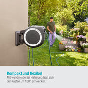 View Gardena Wand-Schlauchbox RollUp M/L (weiß) 25 m: flexible Bewässerung für mittelgroße bis große Gärten, Schwenkbare Schlauchbox, inkl. 25 m Gardena image 2