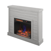 View 52" Shiplap Wall Fireplace Mantel, Modern Electric Fireplace with 3D Flame Effect Insert for Home Decor image 3