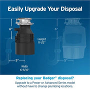 View InSinkErator Badger 5 Garbage Disposal, 1/2 HP Continuous Feed, Durable Steel, Easy Install image 4